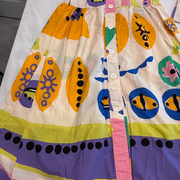 Zara Multicolor Printed Cotton Dress Button Front (XS) - Picture 5 of 5